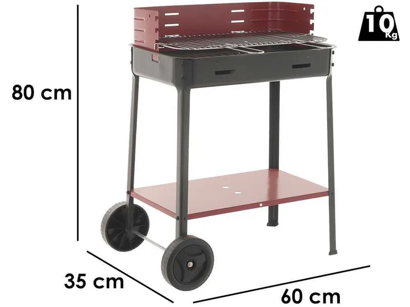 Mille Flavia c/r 55 - Barbecue à charbon en fer artisanal - 55,5x29,5 cm