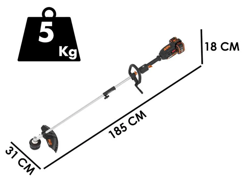 Worx NITRO WG186E - Débroussailleuse multifonction à batterie - 2x20V/4Ah