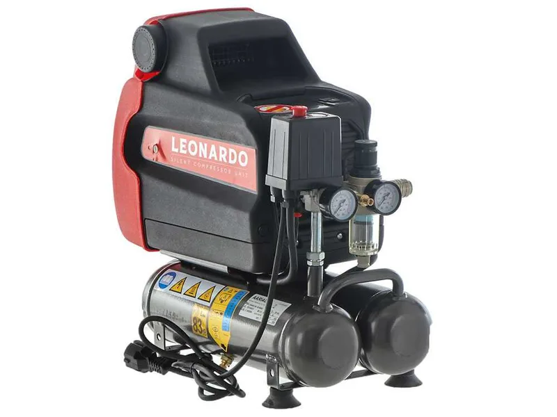 Fiac Leonardo - Compresseur d'air électrique portatif monophasé silencieux, oil-less - Moteur 1 CV - 6 L