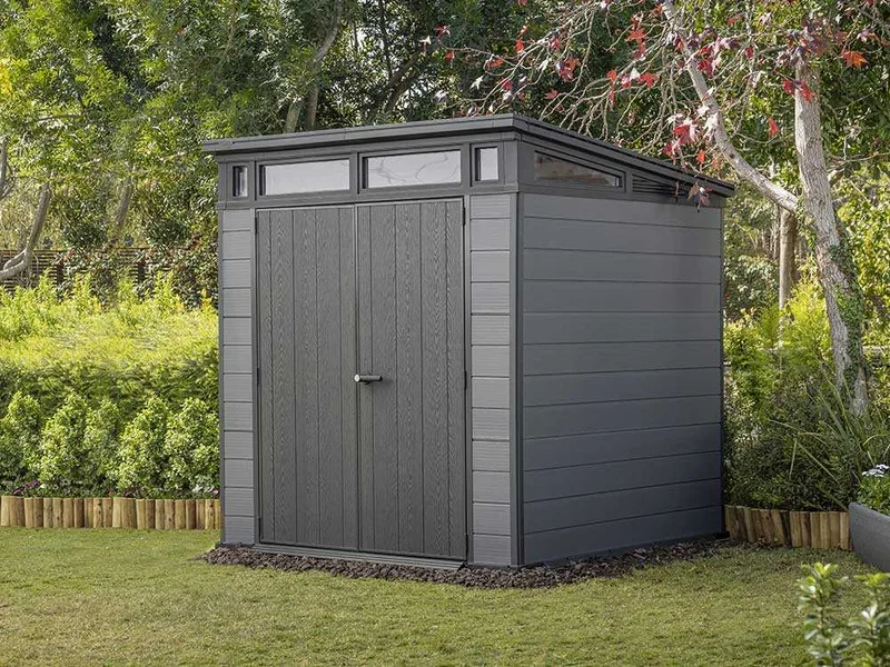 Keter Cortina 7x7 - Abri de jardin - Avec porte à double battant - 214 × 218 × 226 cm