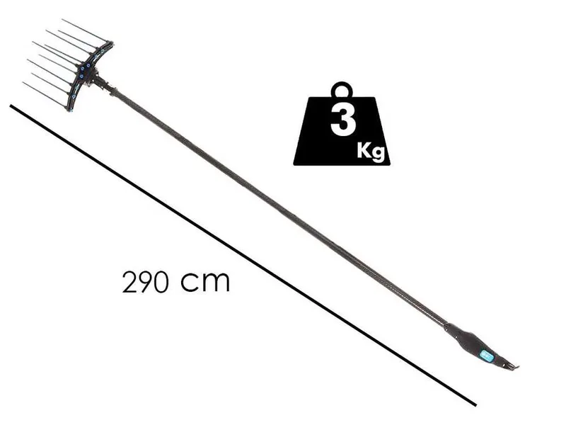 Campagnola HERCULES 58V - Peigne vibreur électrique à batterie de type automobile avec câble inclus - Perche fixe en carbone de 290 cm