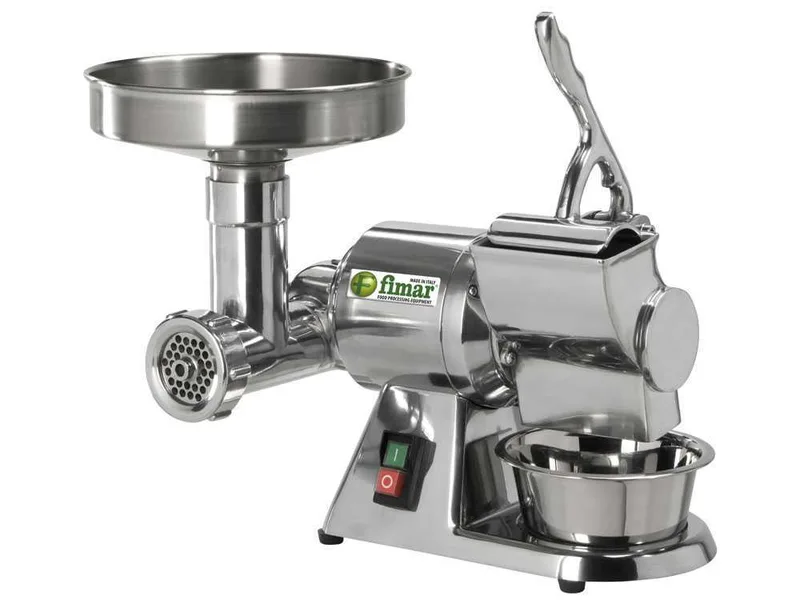 Fimar TR8D - Hachoir à viande électrique - Râpe intégrée - Groupe de hachage en aluminium - 230V
