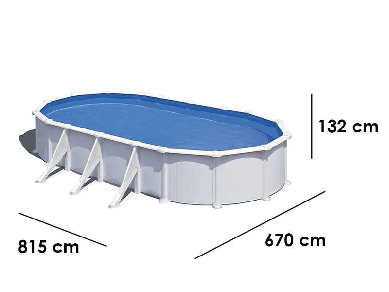 Gre Atlantis Ovale 800x470x132cm - Piscine hors-sol en acier
