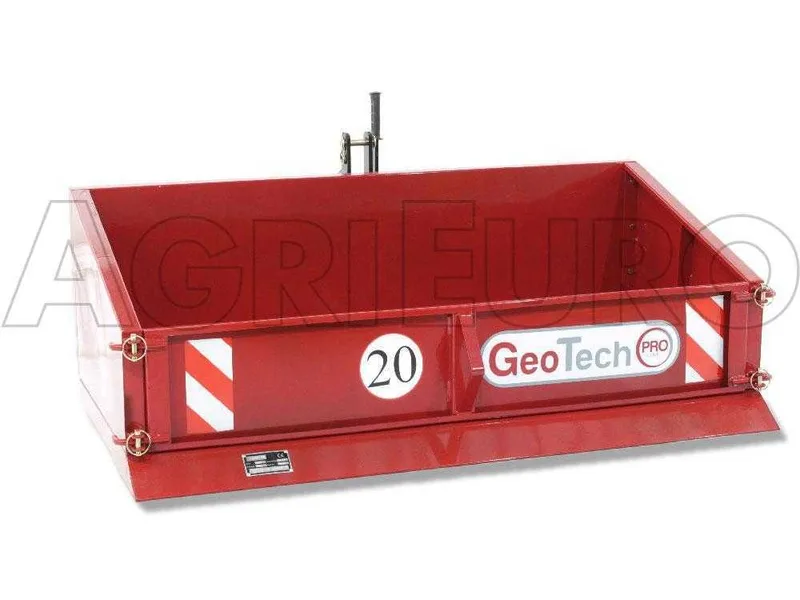Benne agricole pour tracteur GeoTech Pro TB150 basculante en métal - lame de raclage