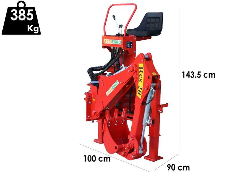 Agrieuro Top Line RES20 - Pelle rétro pour tracteur avec déplacement latéral