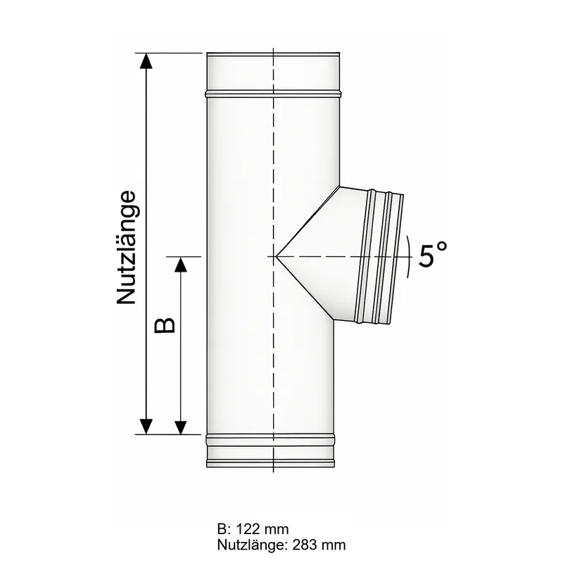 Schiedel PRIMA PLUS raccordement tuyaux 85° Ø113 mm simple paroi mat