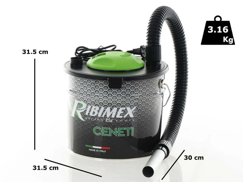 Ribimex Ceneti - Aspirateur à cendres petit à cuve - 15L