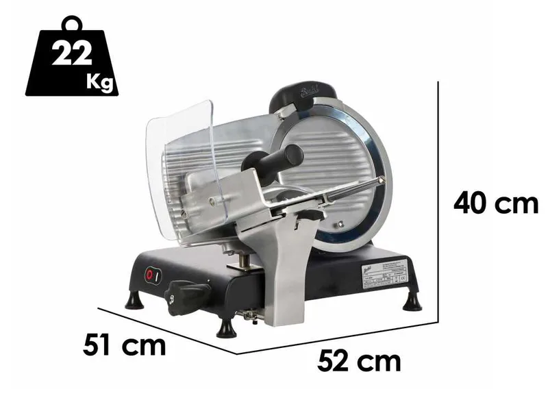 Berkel Red Line 250 Noir opaque - Trancheuse avec lame en acier de 250 mm