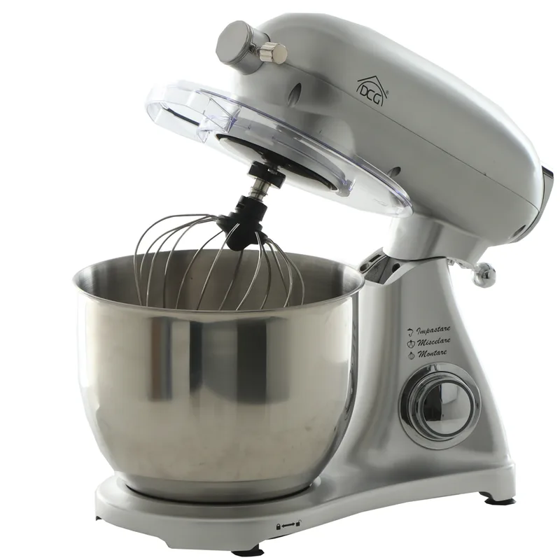 DCG KM1510S 7l - Batteur mélangeur planétaire - Avec cuve en acier de 7 litres - Multifonctions à enclenchement rapide