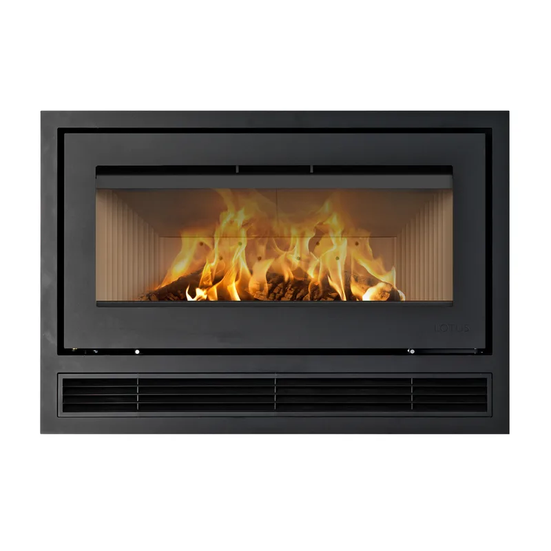 Lotus H470 W Air Insert de cheminée Noir / Charnières à droite