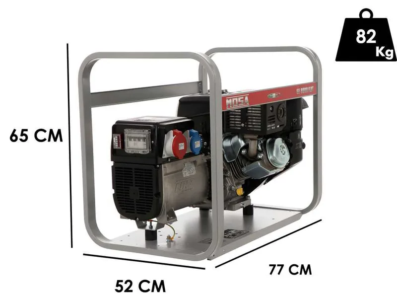 MOSA GE 8000 KBT - Groupe électrogène à essence 6.4 kW - Continue 5.6 kW Triphasé - Moteur Kohler CP CH440