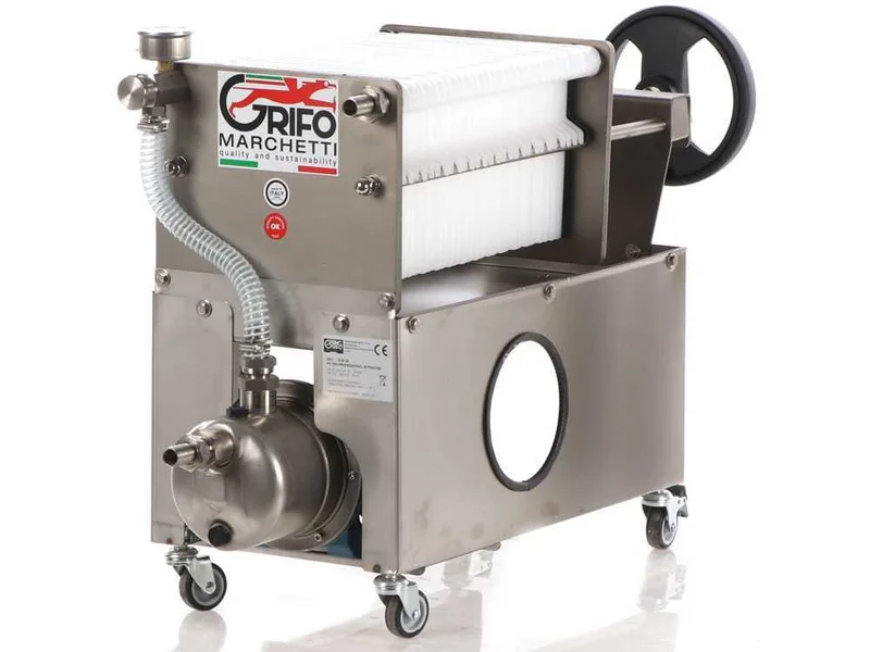 Grifo Professional Inox 30 - Filtre pour vin à plaques - Pompe œnologique pour filtrer le vin