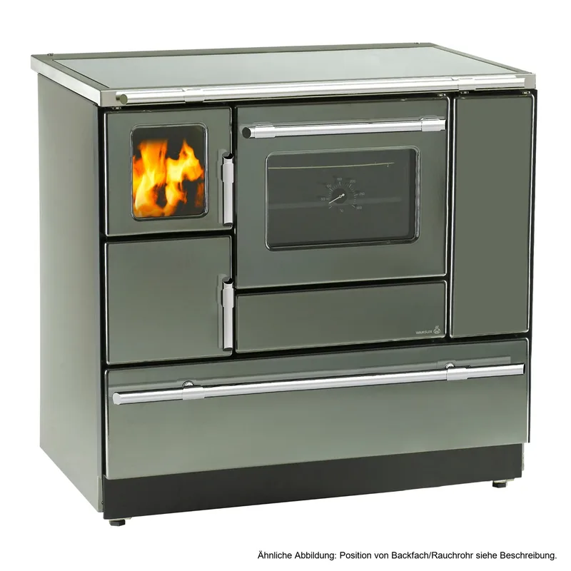 Wamsler K 138 F Cuisinière à bois à droite anthracite métallisé avec plaque vitrocéramique