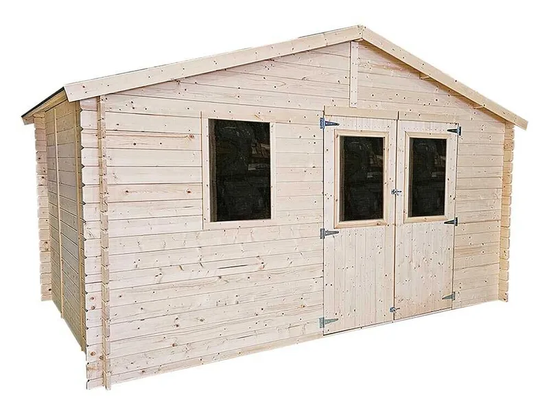 Alce Sara 396x396 - Abri de jardin en bois - Avec fenêtres - 396 x 396 x 236