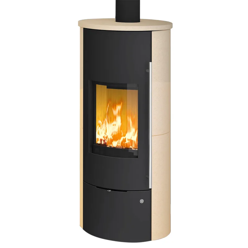 Olsberg Tolima Aqua II Compact Poêle à bois avec circulation d'eau Acier Noir | Revêtement en céramique Érable