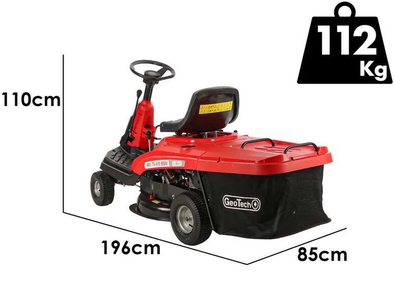 GeoTech RM 75-610 BSM - Tracteur mini-rider avec boîte de vitesses mécanique - Moteur 224 cm³