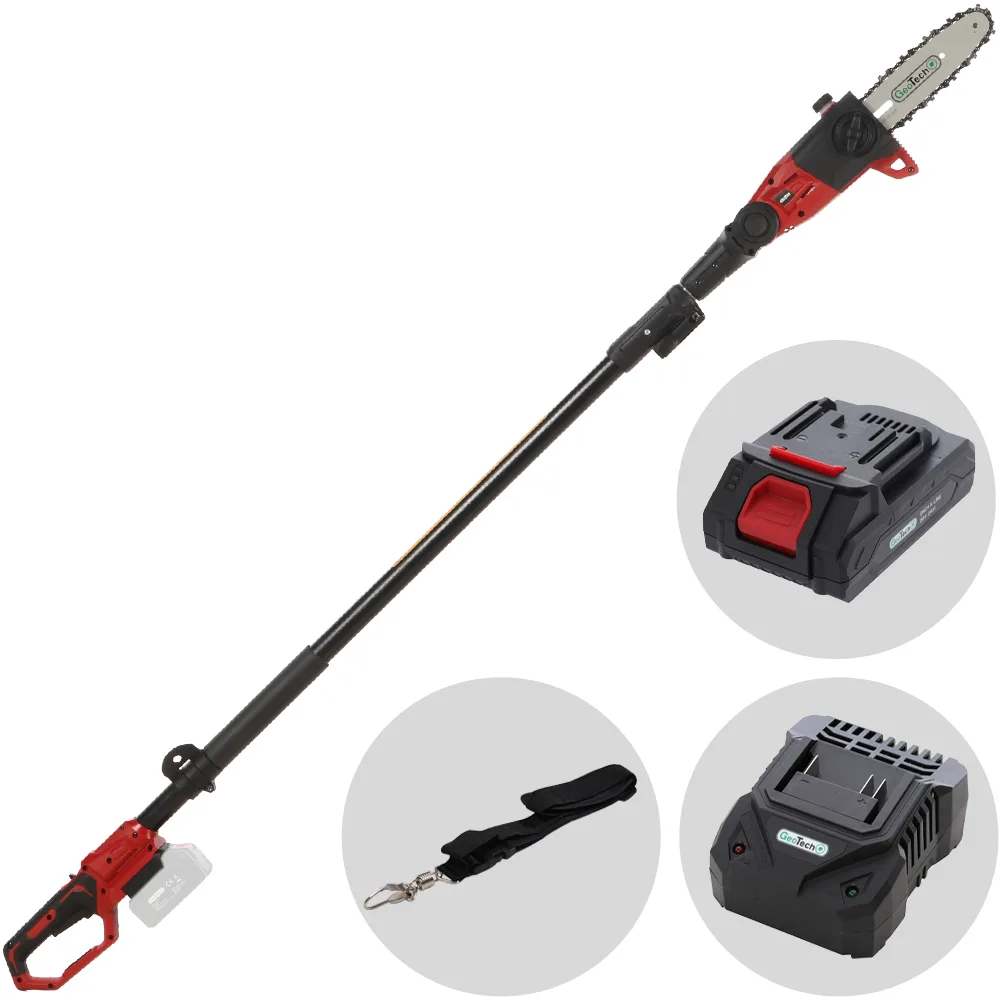 GeoTech X-Line PC-20V - Perche élagueuse à batterie - 185/265 cm - 20 V 2 Ah