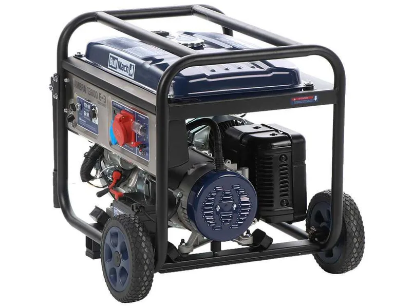 BullMach AMBRA 13800 E-3 - Groupe électrogène sur chariot à essence avec AVR 10 kW - Continu 9 kW Triphasée