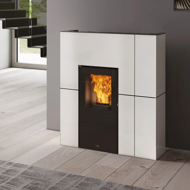 Edilkamin Blade H 15 Evo poêle à granulés bouilleur acier blanc mat