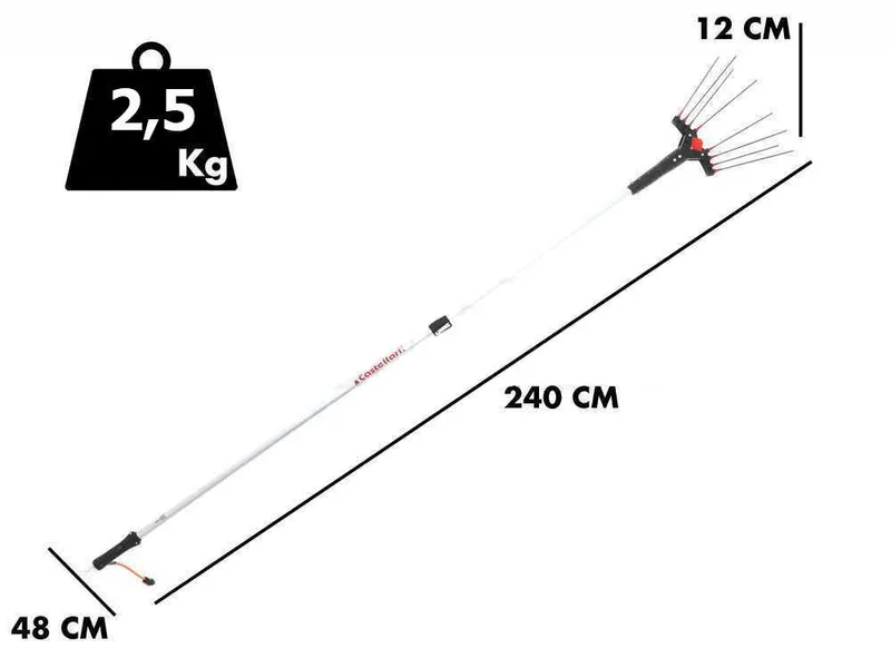 Castellari Vertigo C 30V - Peigne vibreur électrique à batterie de type automobile avec câble inclus - Perche télescopique en aluminium 190/240 cm
