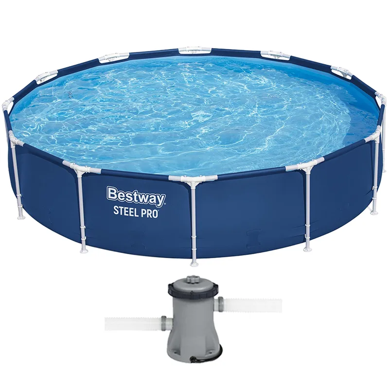 Bestway Steel Pro 56681 - Ø366x76 cm - Piscine ronde + pompe de filtration 16 W