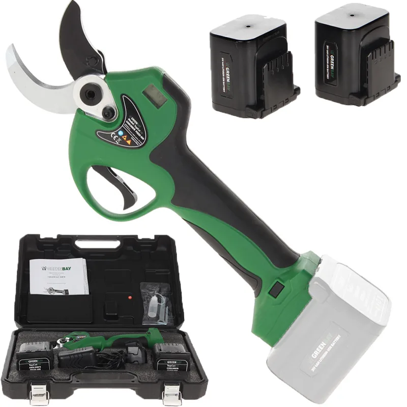GreenBay TopCut 40 - Sécateur électrique de taille - 2x 21V 4Ah - Diamètre de coupe 40 mm