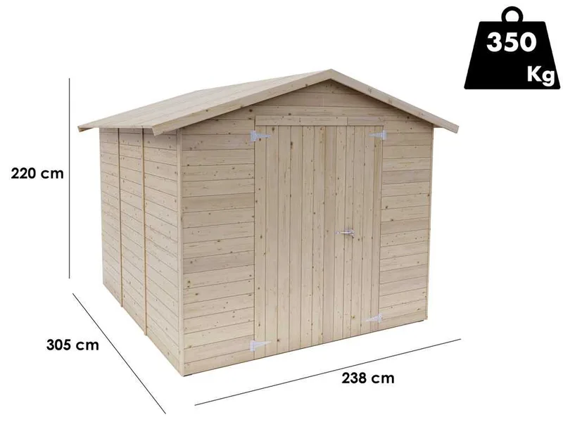 Alce Stefy 238x305 - Abri de jardin en bois - 238x305x220 cm