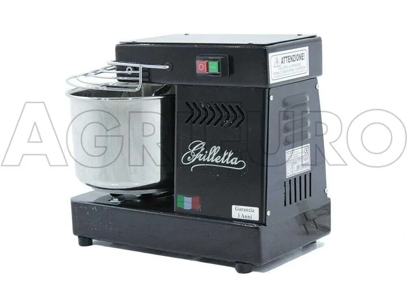 Pétrin à spirale électrique - Famag Grilletta IM 5 Color - Noire 5 kg - 8 L