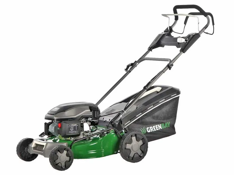 GreenBay GB-LM 46 S - Tondeuse à gazon tractée - 4 en 1 - Moteur thermique de 170 cc