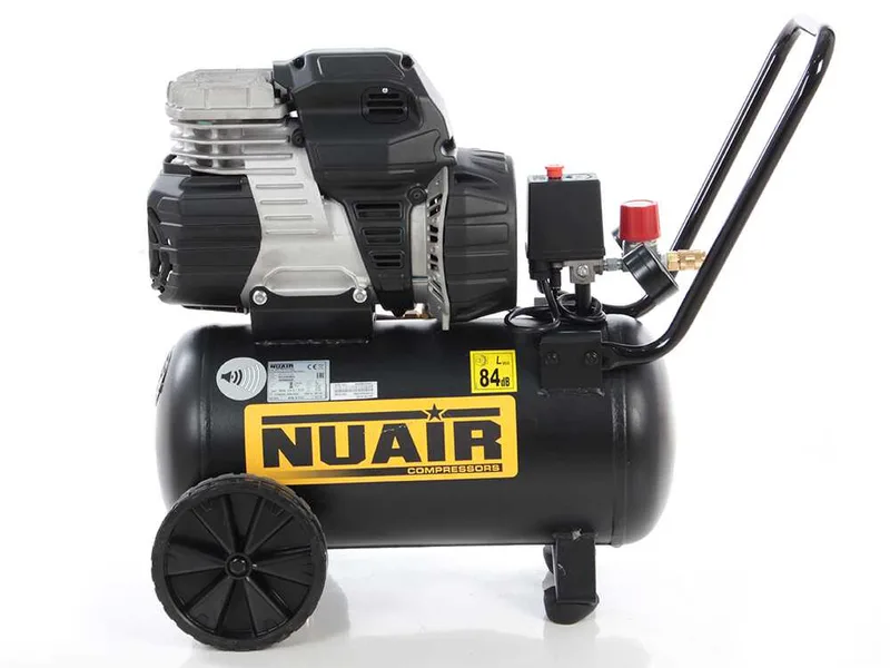 Nuair Sil Air 244/24 - Compresseur d'air électrique monophasé silencieux, oil-less - Moteur 1.5 CV - 24 L