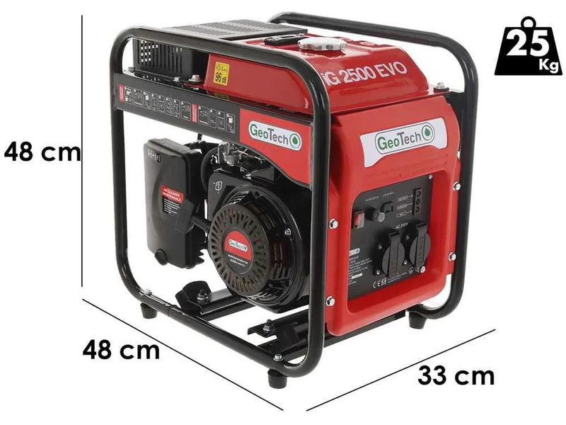 Geotech iG 2500 EVO - Groupe électrogène à inverter 2.5 kW monophasé - Moteur 6.5 CV