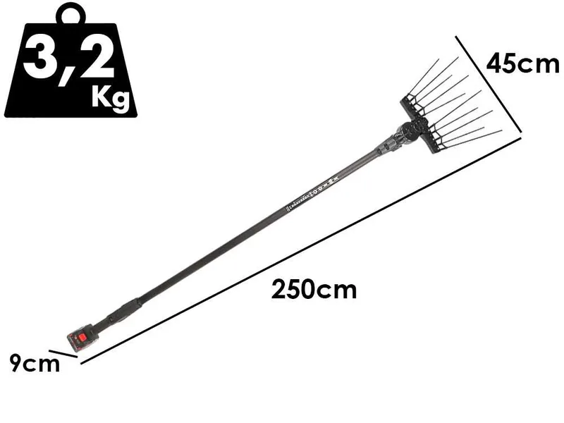 Aima Twigo Basic Cordless - Peigne vibreur électrique à batterie - Perche fixe en aluminium - 2 x 21 V 5.2 Ah