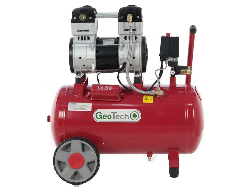 GeoTech S-AC 50-10-15C - Compresseur électrique silencieux 50 L oilless - moteur 1.5 CV
