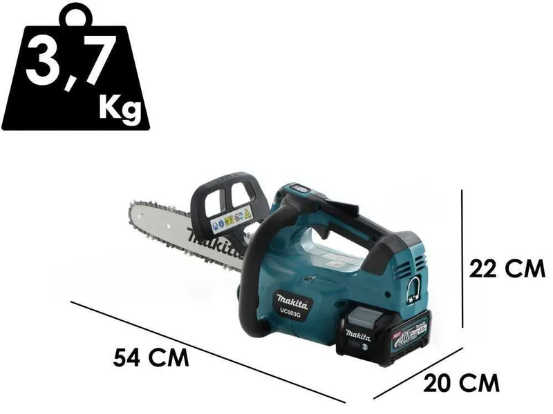Makita UC003G - Tronçonneuse à batterie 4 Ah 40 V - Guide 30 cm