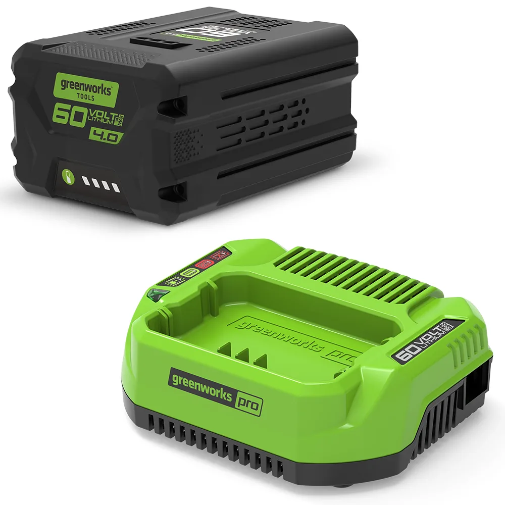 Starter kit GreenWorks 60V 4Ah Batterie + chargeur