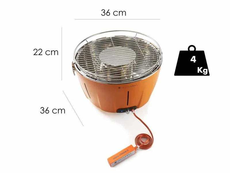 Classe InstaGrill - Barbecue de table à charbon - Corps orange mangue