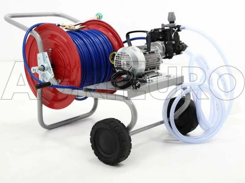 Groupe motopompe de pulvérisation électrique Comet MC 20/20 moteur électrique et chariot