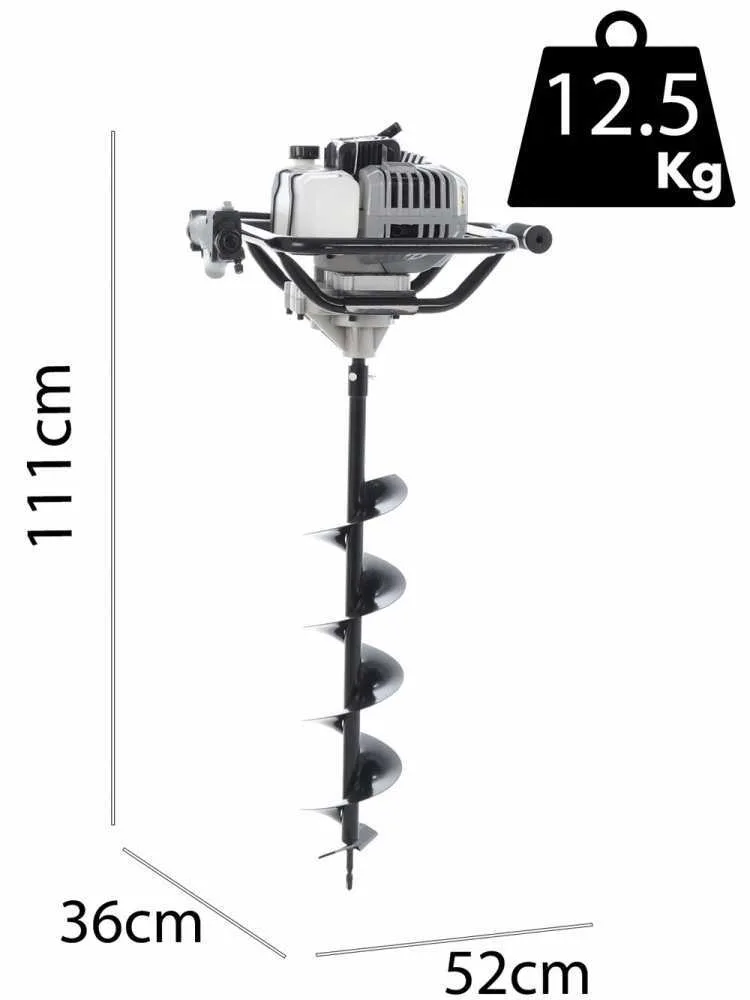 BlackStone PD530 - Tarière thermique 2 temps à mélange - 3 Mèches incluses