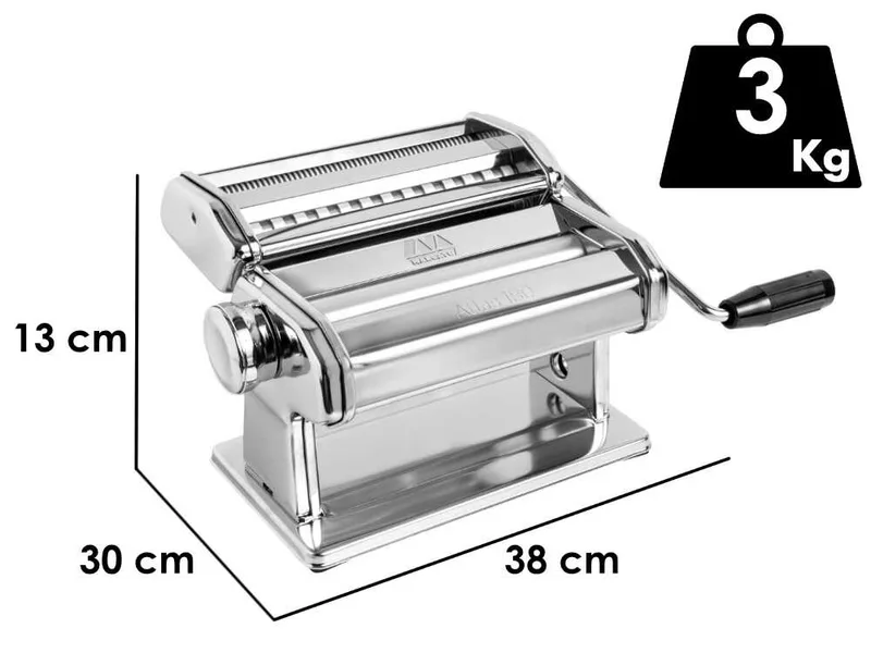 Marcato Atlas 180 Classic - Machine à pâtes manuelle en acier chromé