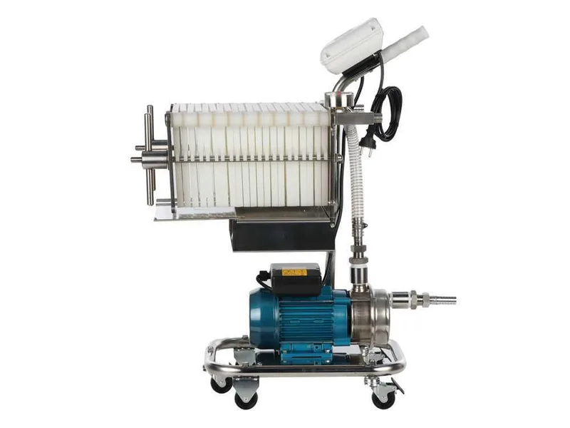 Tellarini CrystalPro Oil 20 - Filtre à plaques pour l'huile sur chariot - Pompe INOX