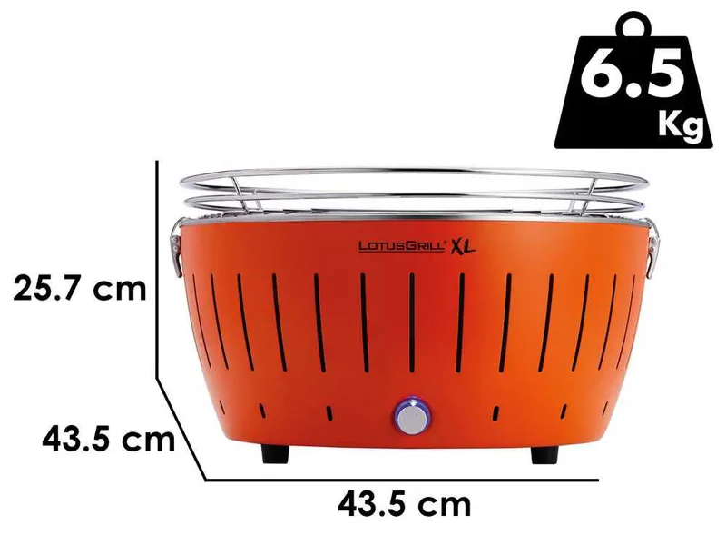LotusGrill LG G435 U OR - Barbecue portable pour l'extérieur XL - Coque orange