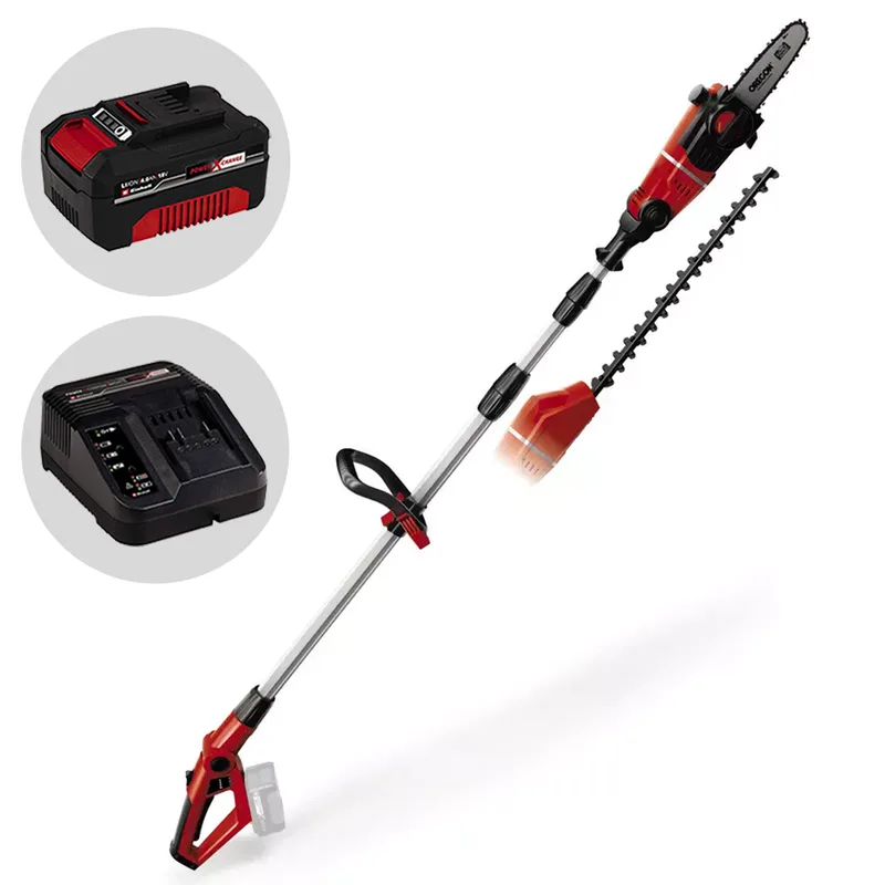 Einhell GE-HC 18 Li T - Perche d'élagage -Taille-haie à batterie sur perche téléscopique - 18V 4Ah