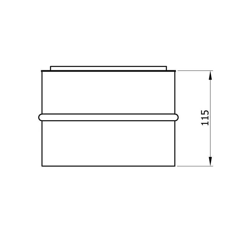 Raik Basic manchon mural double 120mm noir pour tuyau de fumée / conduit de fumée