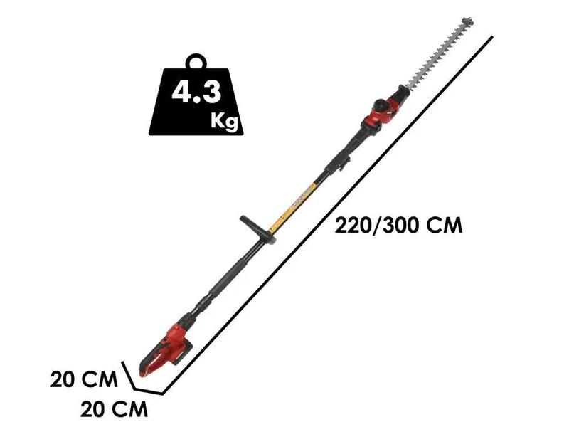 Geotech X-Line PH-20V - Taille-haie sur perche à batterie - 20 V 4 Ah