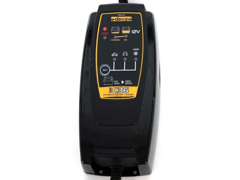 Deca SM C36 - Chargeur de voiture automatique - 12V - batteries de voiture et moto jusqu'à 75A