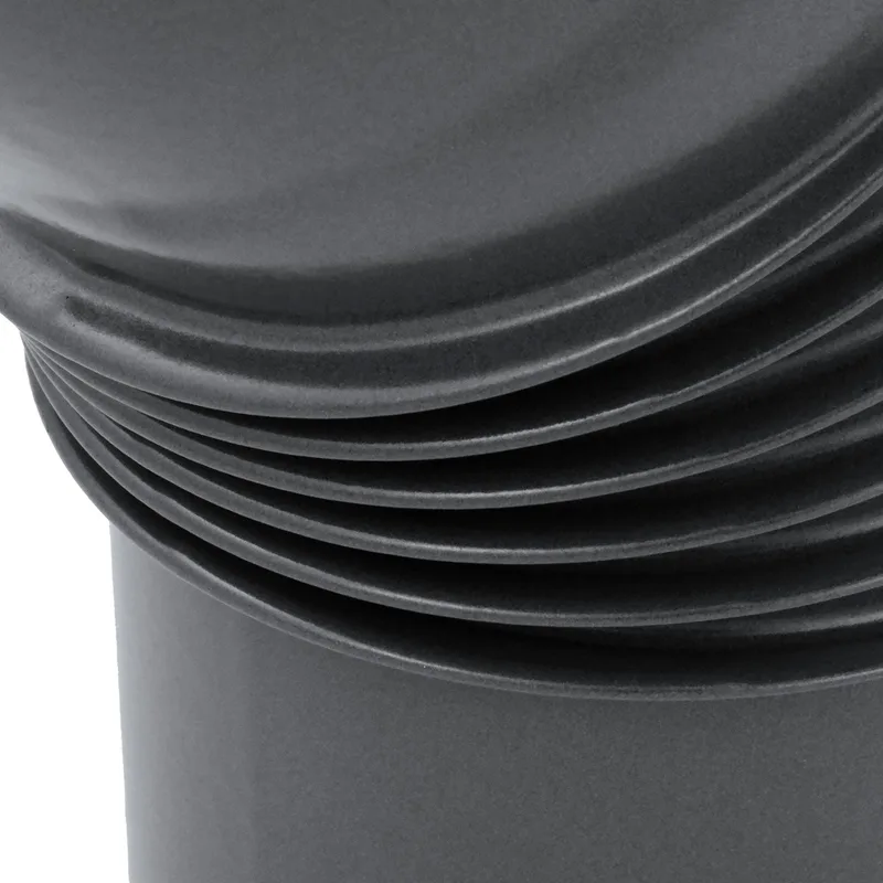 Coude de conduit de fumée / Coude de tuyau de poêle émaillé 150 mm - Coude à 45° nervuré gris