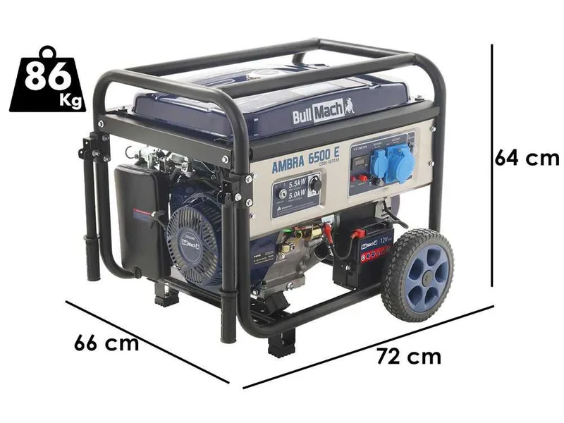 BullMach AMBRA 6500 E - Groupe électrogène 5.5 Kw monophasé - Boîtier ATS inclus