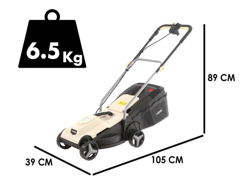 BlackStone B-ELM 32 - Tondeuse à gazon électrique - 1200W - Coupe de 32 cm