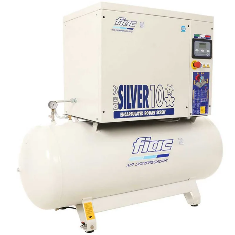 Fiac New Silver 10/300 - Compresseur rotatif triphasé à vis silencieux - Moteur 10 HP