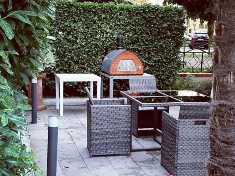 Pizza Party 70x70 Pietra - Four à pizza à bois d'extérieur - Chambre de cuisson 60 x 60 cm - Sole en biscotto réfractaire